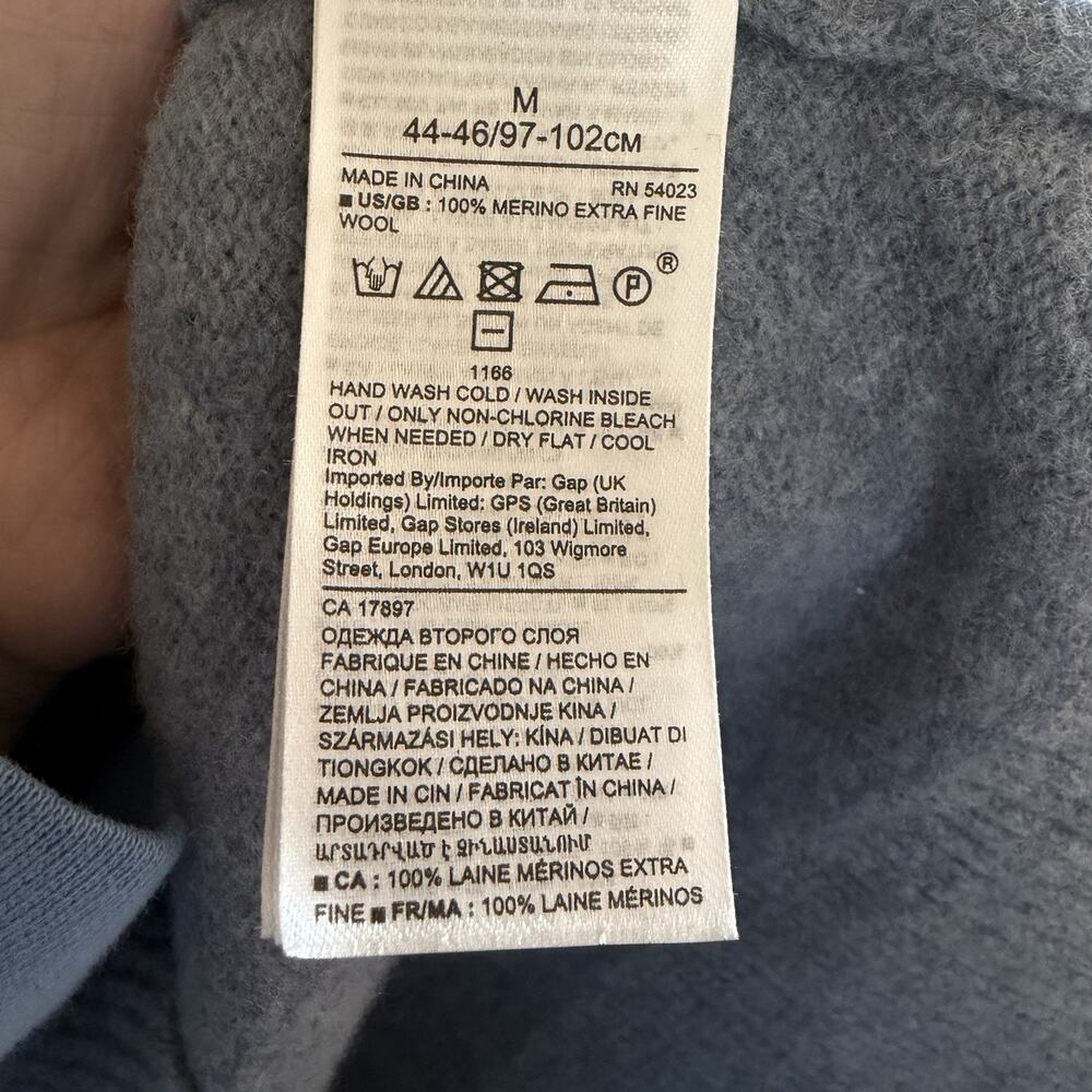 Banana Republic 100% Merino Wool Sweater Women’s Size Medium Slate Blue - Picture 5 of 10